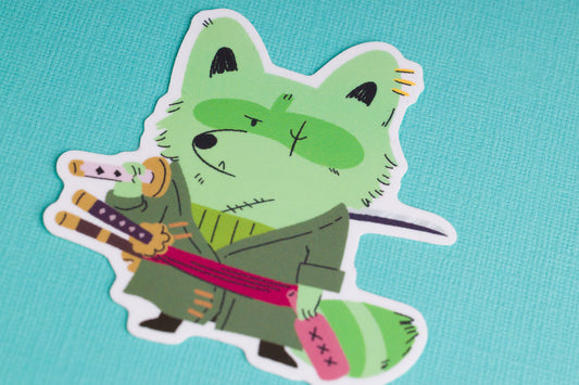 Swordsman - Raccoon Pirates Vinyl Sticker