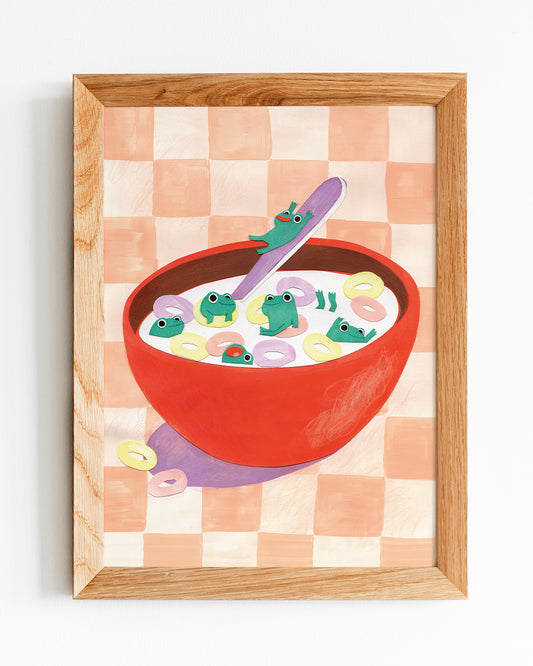 Frogs & Cereals - A5/A4 Art Print