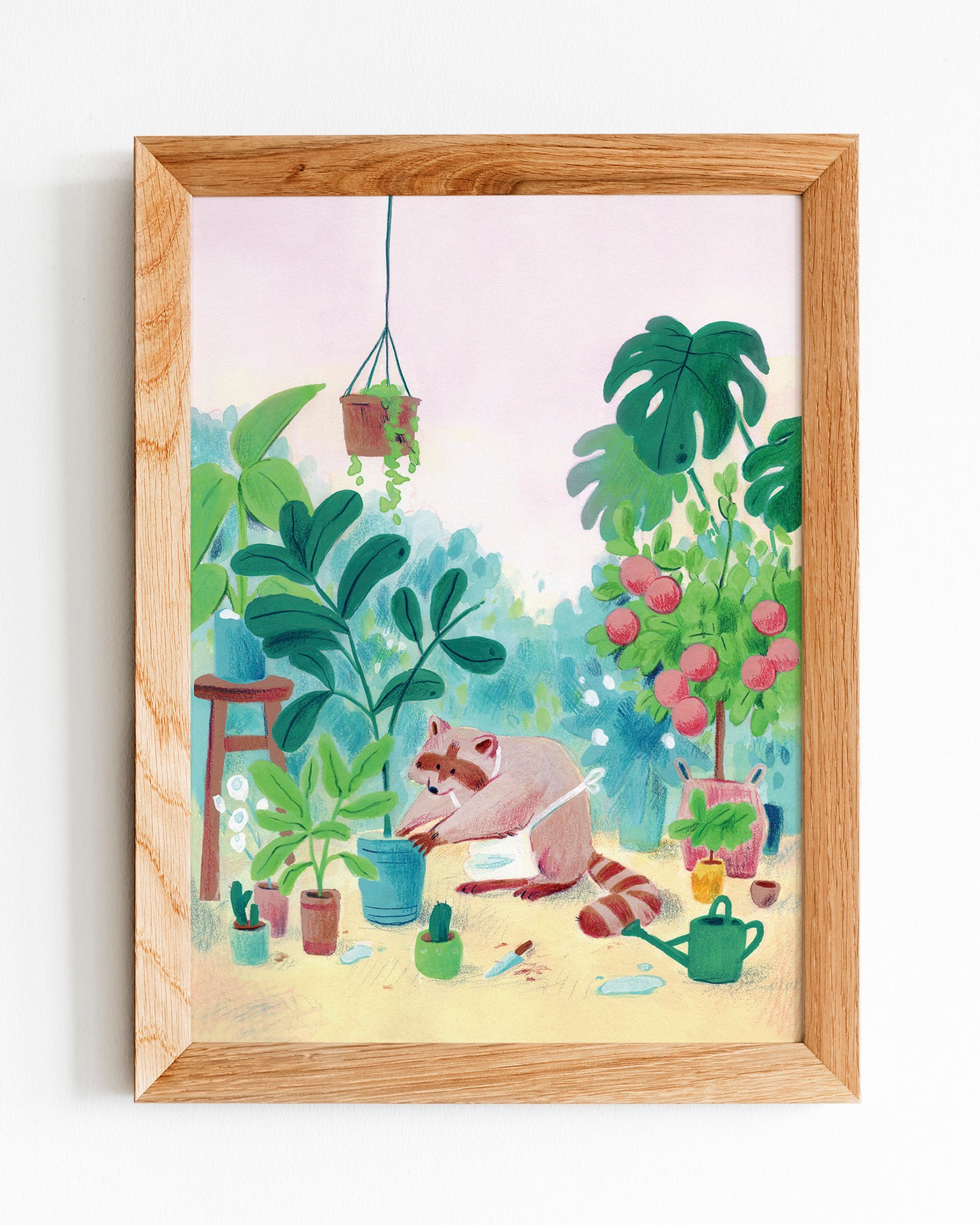 Raccoon Gardener - A5/A4 Art Print
