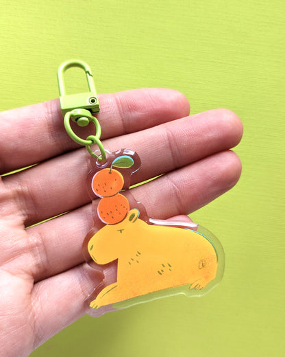 Capybara and Oranges - Acrylic Keychain
