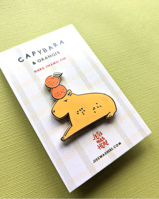 Capybara & Oranges - Enamel Pin