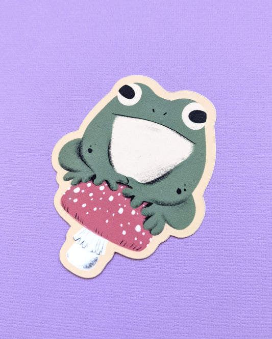 Frog Mushroom - Vinyl Sticker - Patreon - Jess Was Here