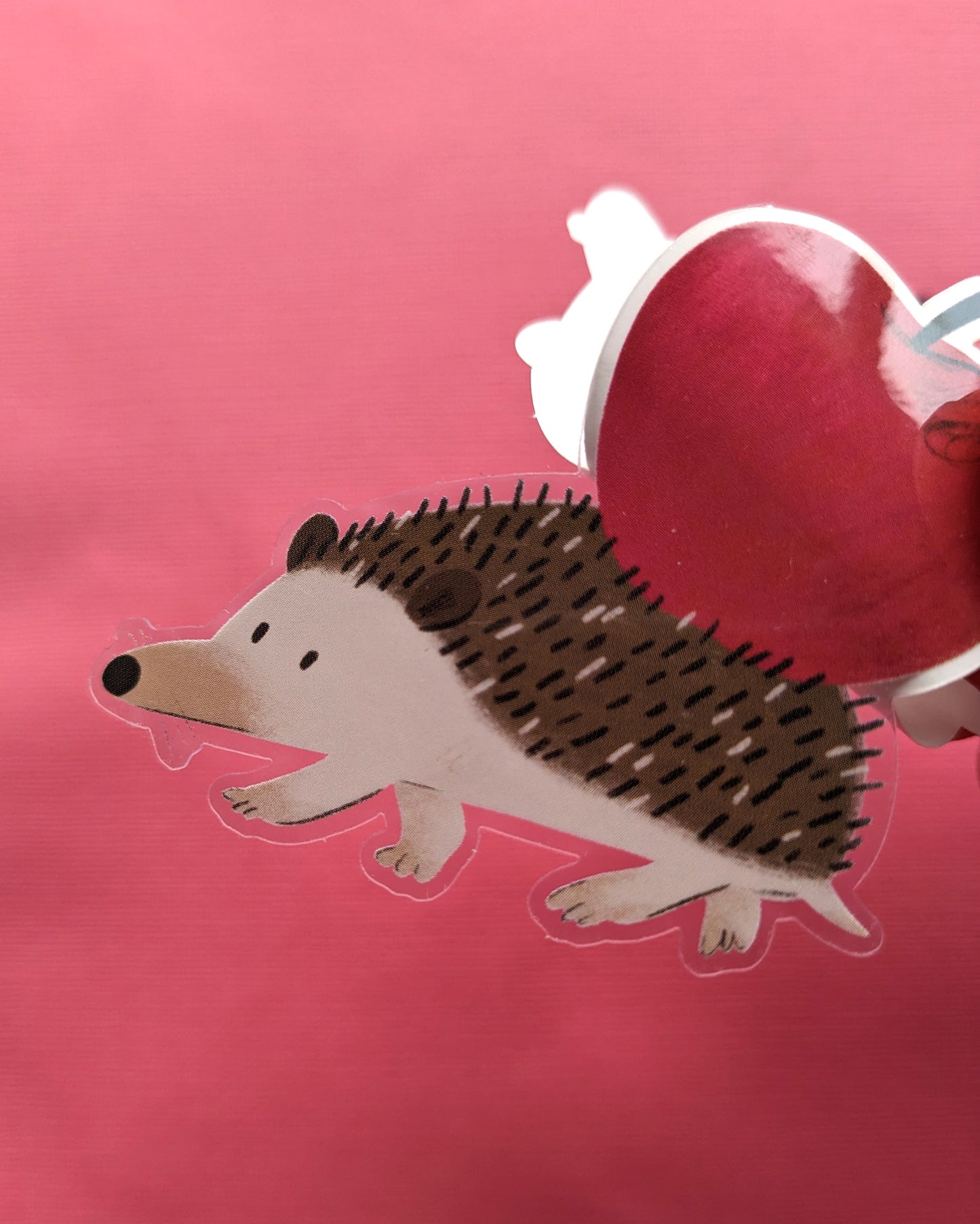Hedgehog & Apple - Clear Vinyl Sticker