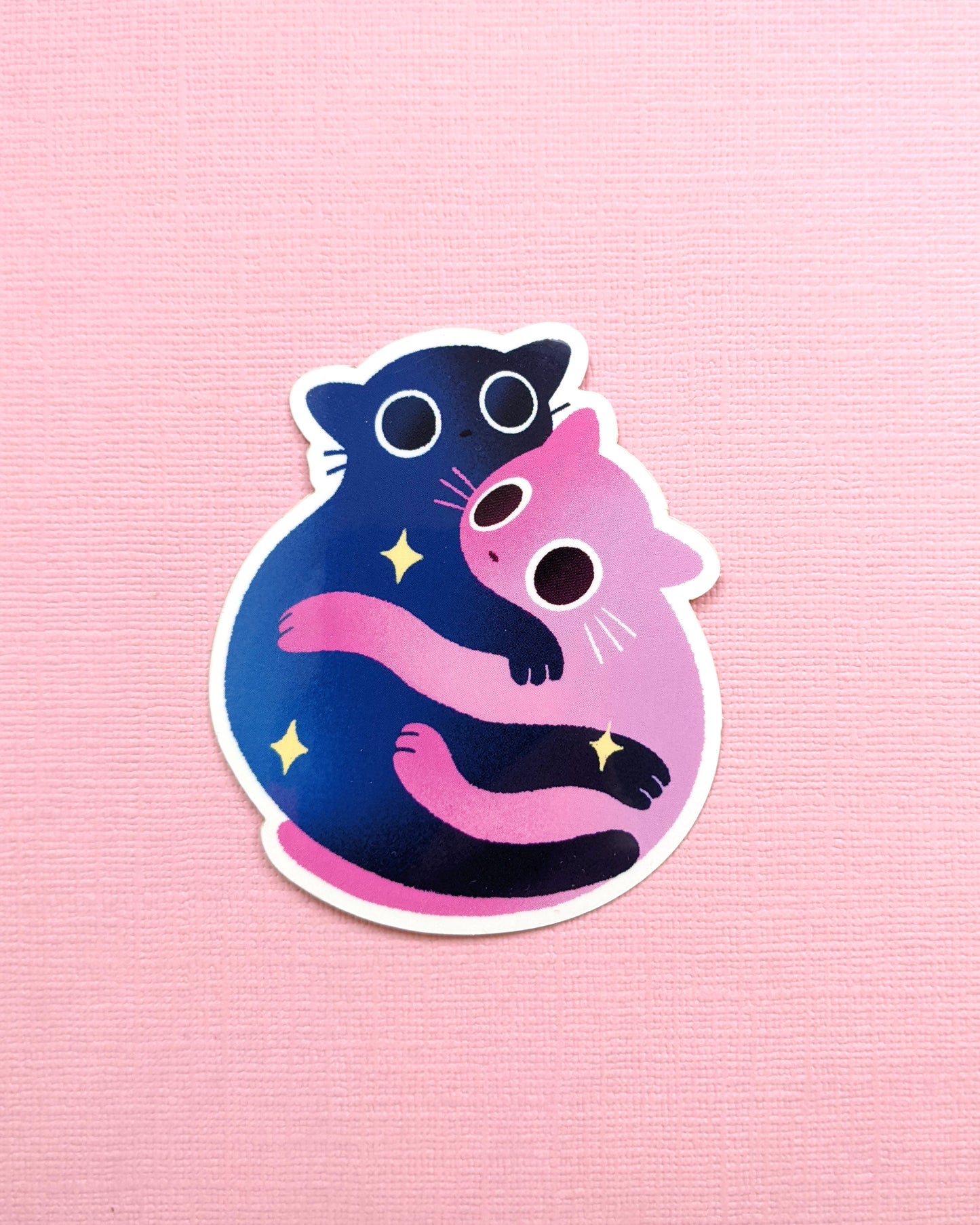 Snuggling Cats - Vinyl Sticker