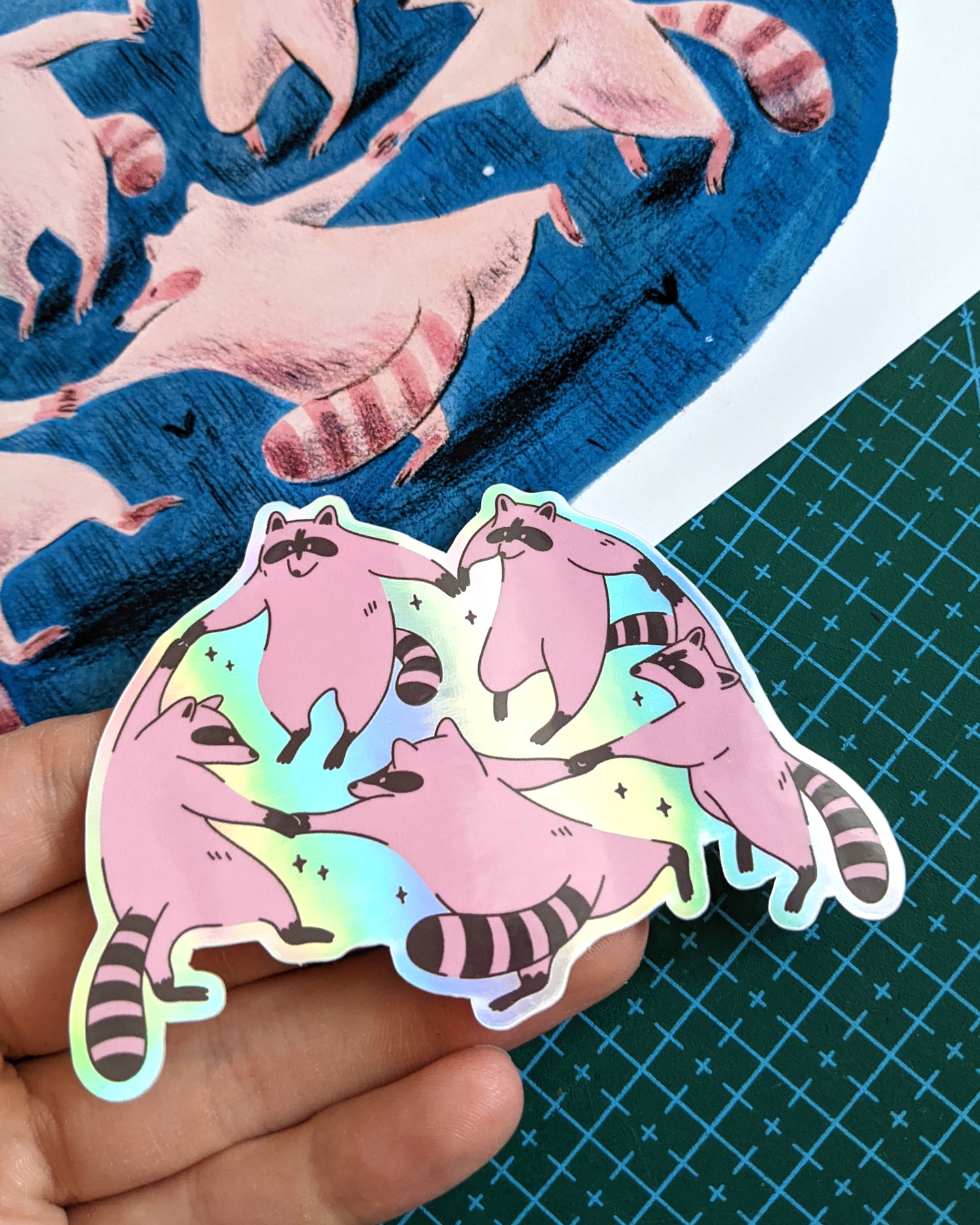 A cute tiger vinyl sticker made in my studio