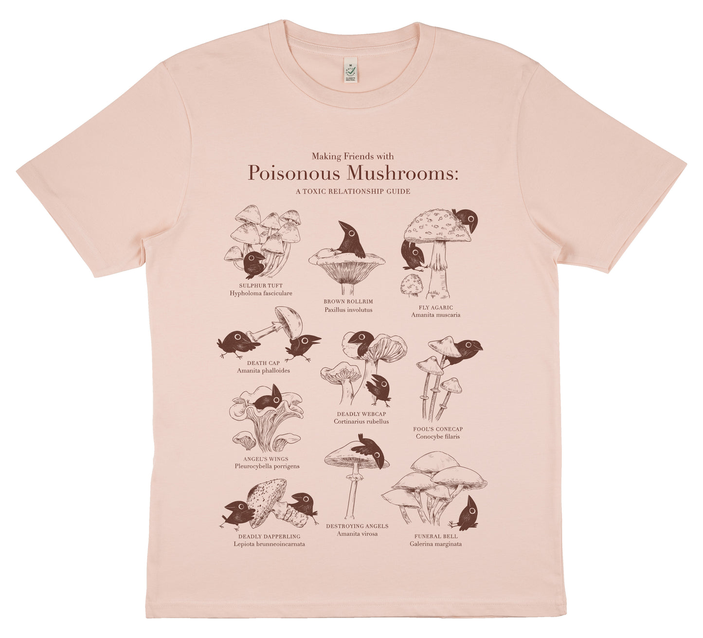 Poisonous Mushrooms - Misty Pink T-shirt