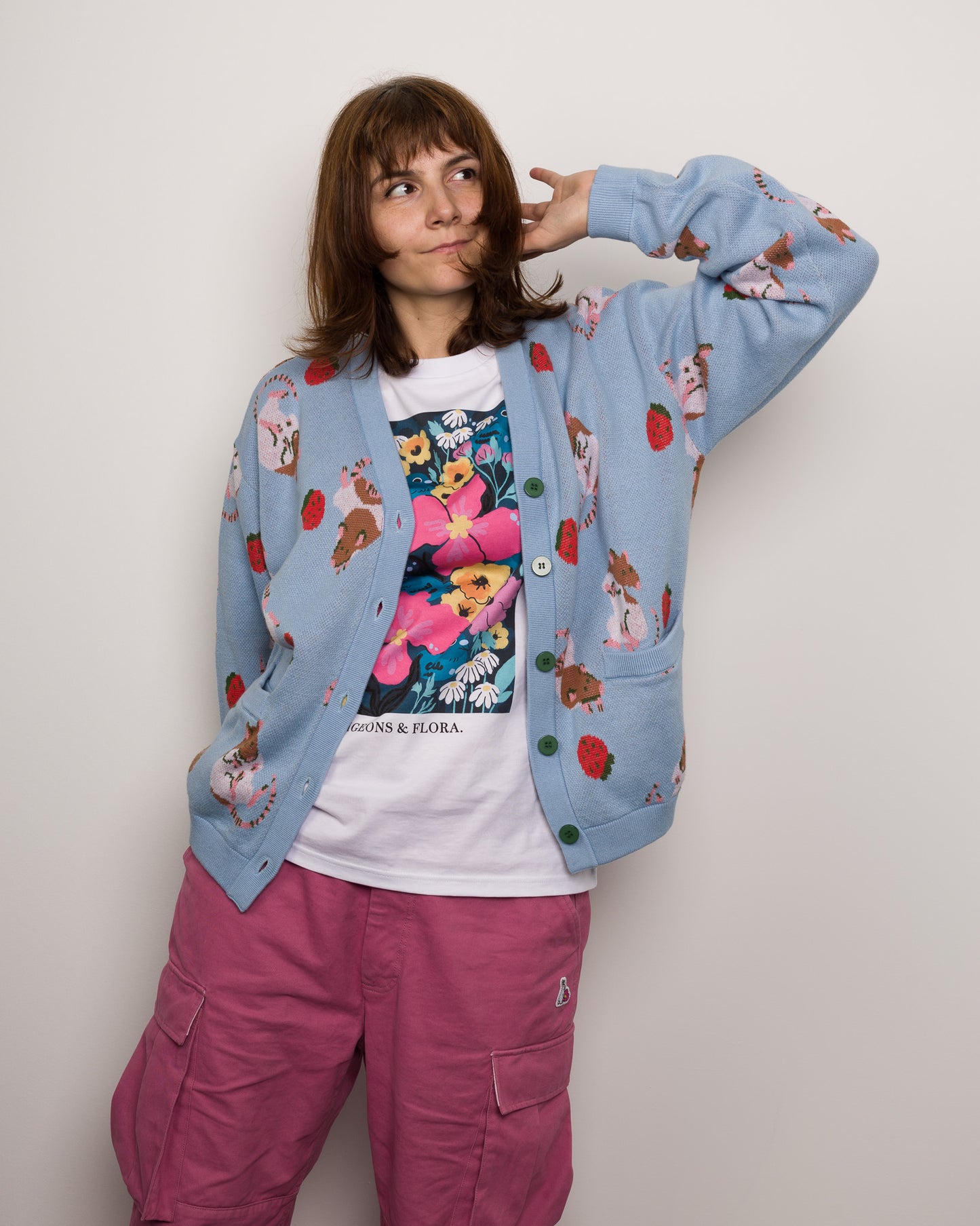 PREORDER Rats and Berries - Cotton Knit Cardigan