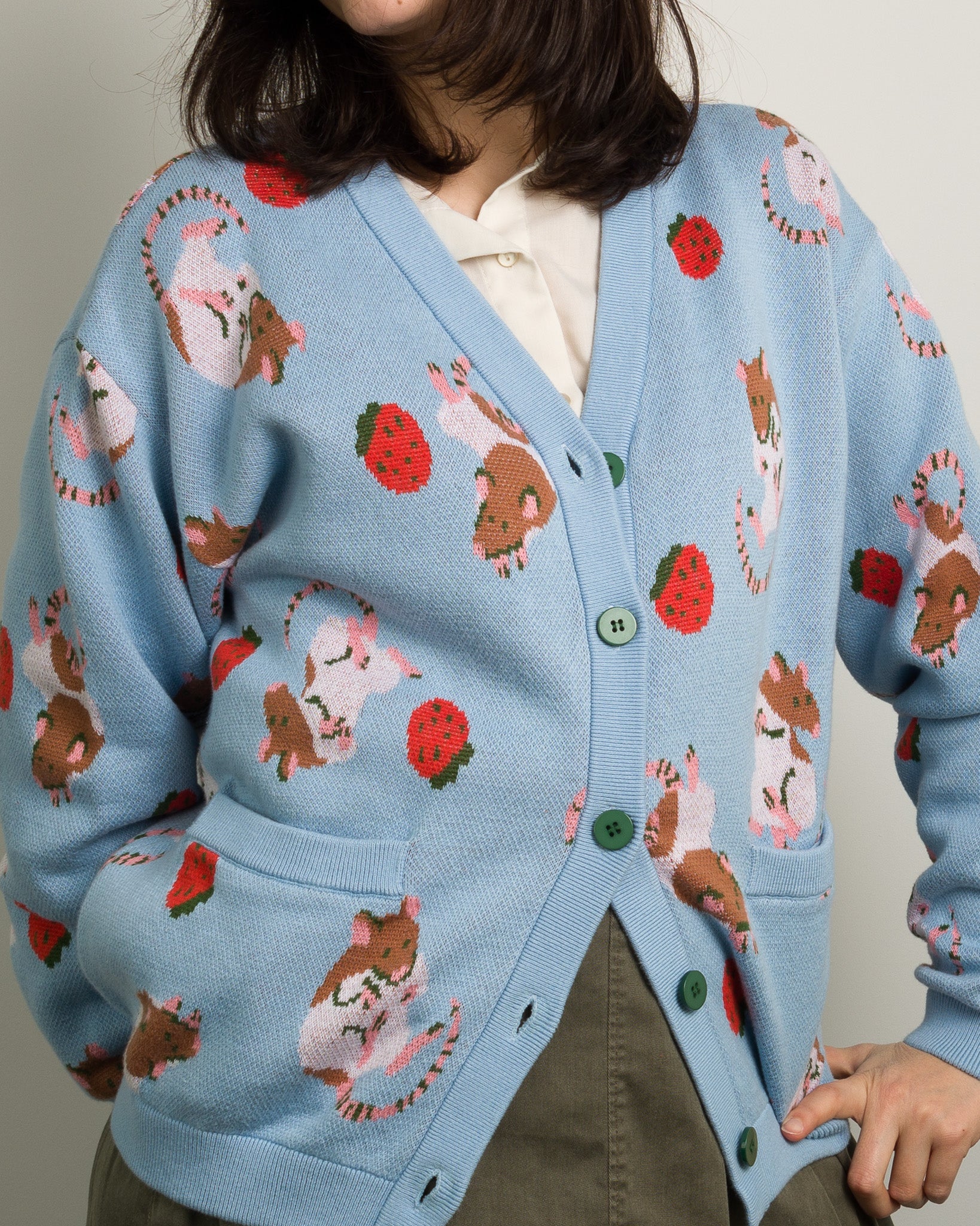 Rats and Berries - Cotton Knit Cardigan