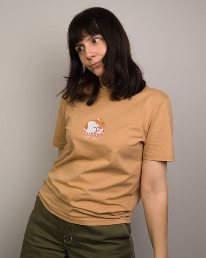 U Got Food - Rat Embroidered Sand T-shirt