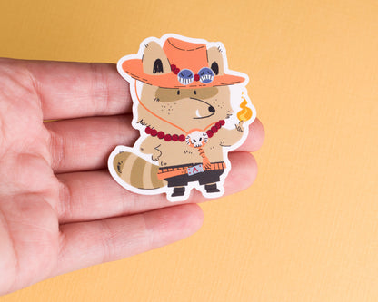 Fire Fist - Raccoon Pirates Vinyl Sticker