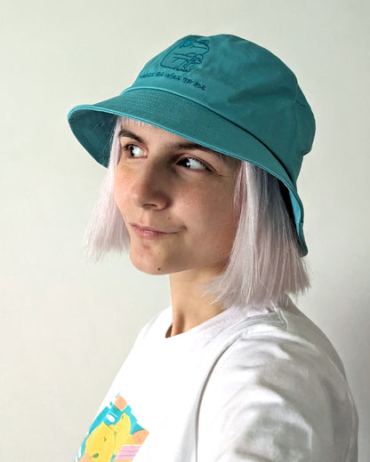 Please be Nice to Me - Teal Bucket Hat