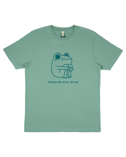 Please Be Nice to Me - Frog Sage T-shirt