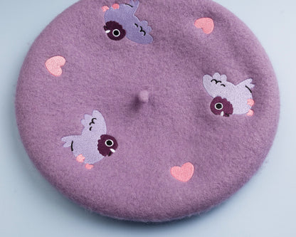 Pigeons and Hearts - Wool Beret