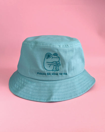 Please be Nice to Me - Teal Bucket Hat