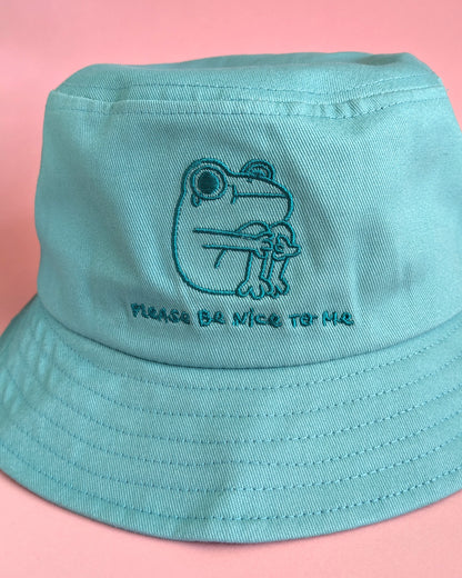 Please be Nice to Me - Teal Bucket Hat