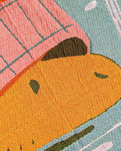 Capybaras and Oranges - Tapestry Throw Blanket