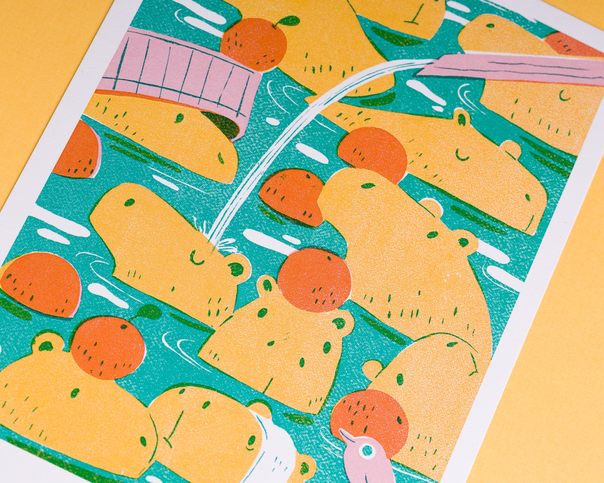 Capybaras & Oranges - A5/A4 Art Print