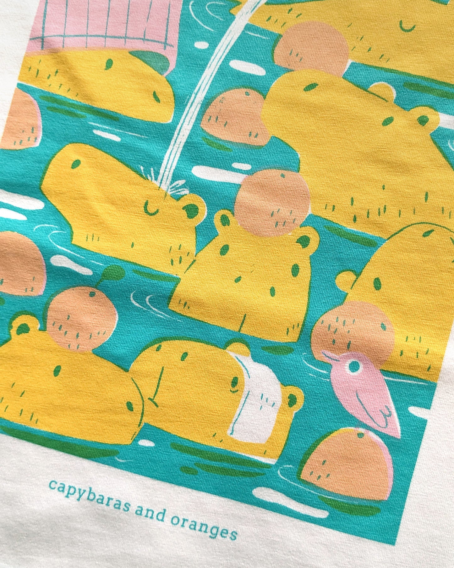 Capybaras and Oranges - White T-shirt