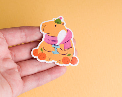 Cozy Capybara - Vinyl Sticker