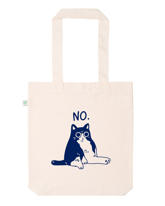 Cat NO - Organic Natural Tote Bag