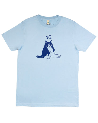 Chubby Cat NO - Light Blue T-shirt