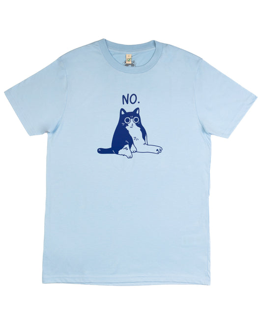 Chubby Cat NO - Light Blue T-shirt