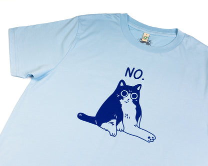Chubby Cat NO - Light Blue T-shirt