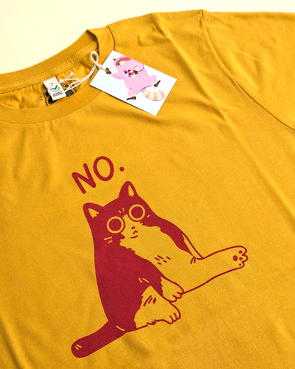 Chubby Cat NO - Mustard T-shirt