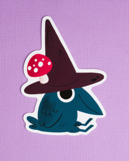 Crow with Hat - Vinyl Sticker