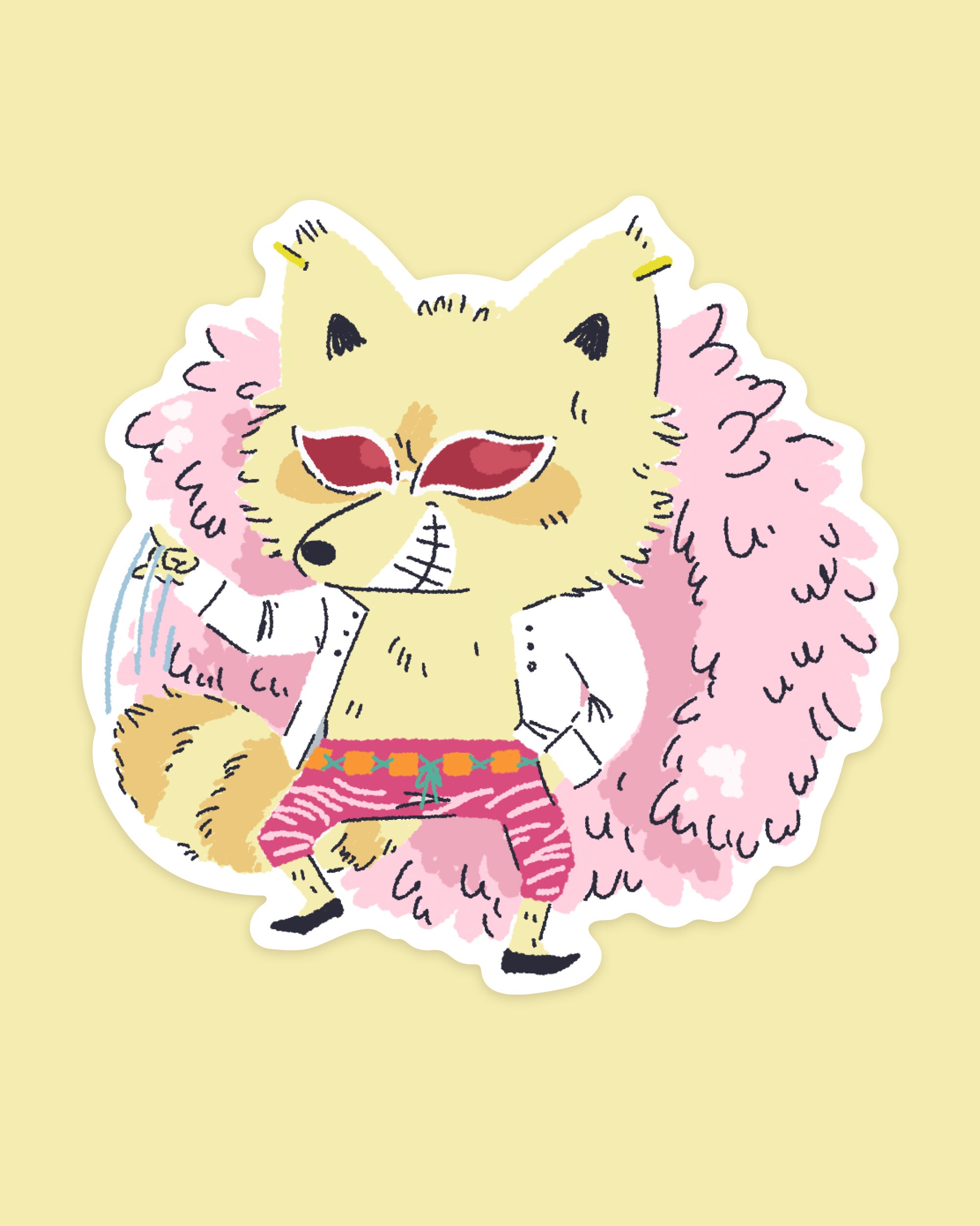 Flamingo - Raccoon Pirates Vinyl Sticker