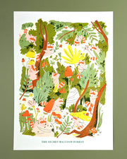 The Secret Raccoon Forest - A4 Riso Print