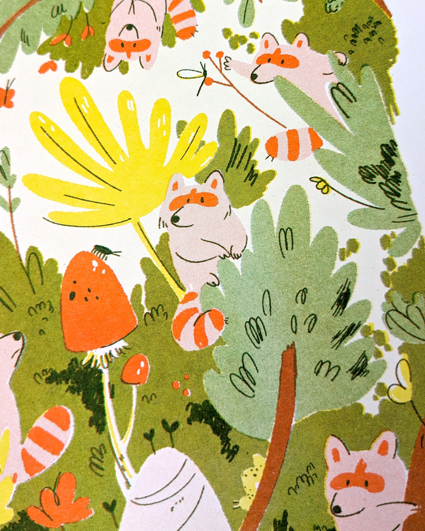 The Secret Raccoon Forest - A4 Riso Print