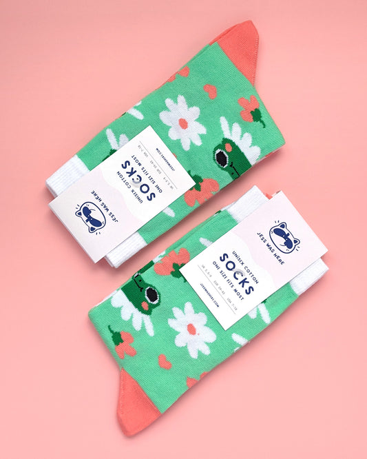 Frogs & Flowers - Socks