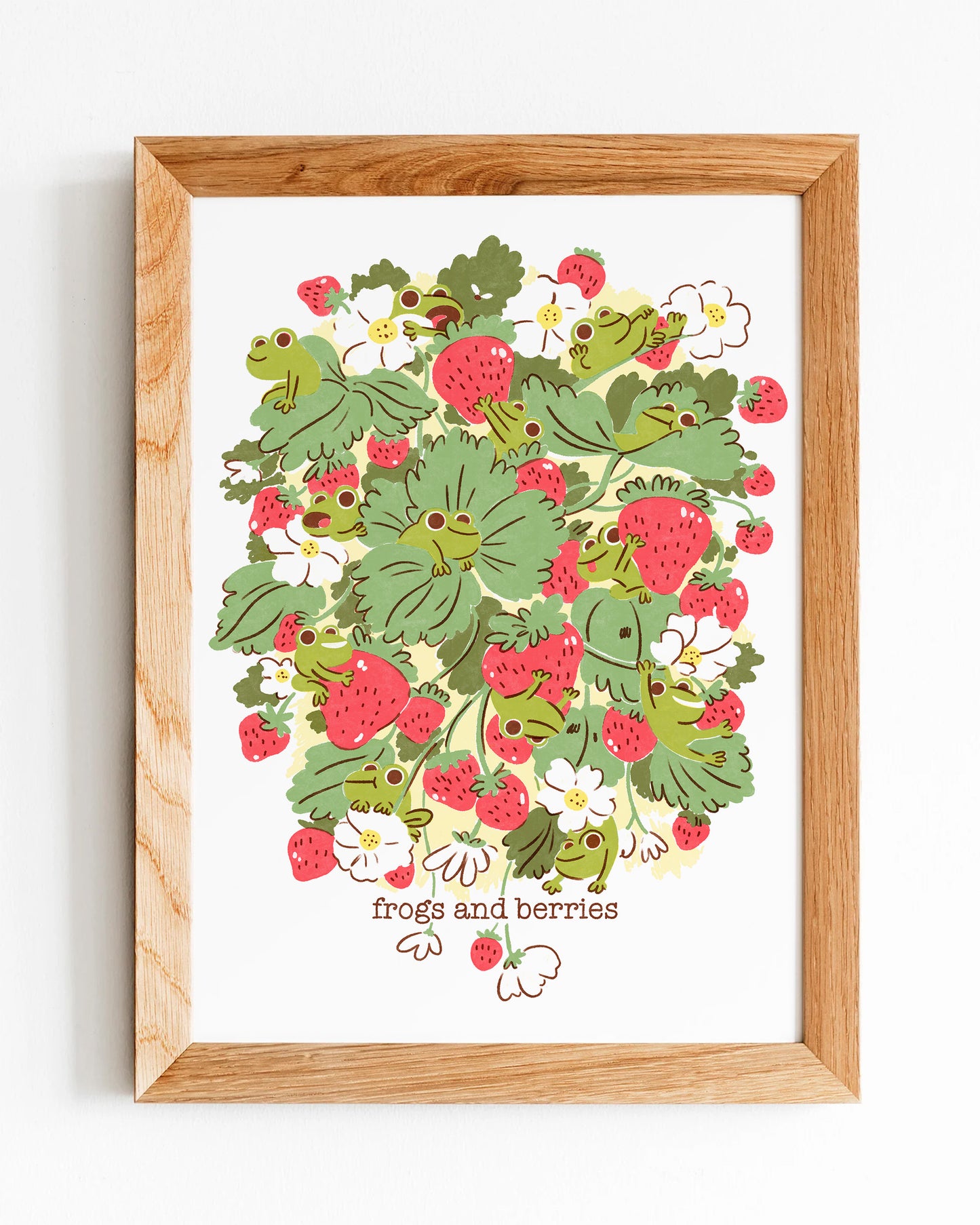 Frogs and Berries - A5 Art Print
