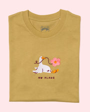 Olive "No Plans" Goose Embroidered T-shirt