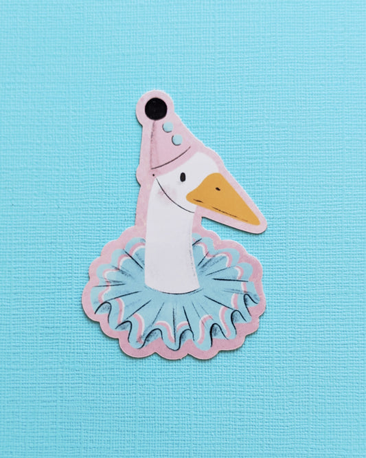 Goose Clown - Pink Glitter Vinyl Sticker