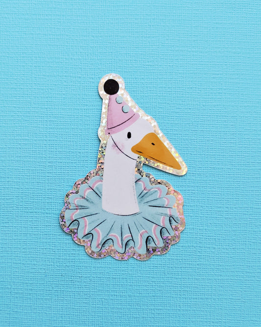 Goose Clown - Glitter Vinyl Sticker