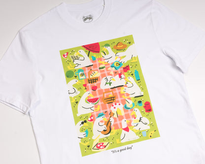 Goose Picnic - White T-shirt