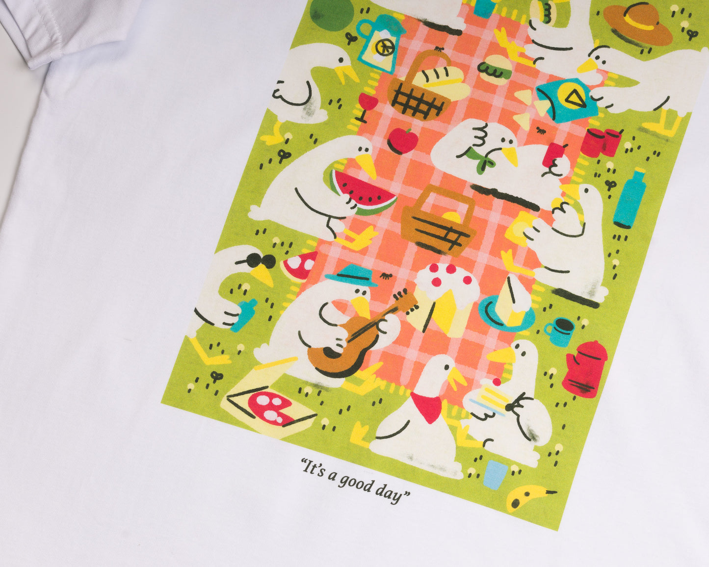Goose Picnic - White T-shirt