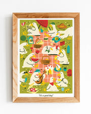 Goose Picnic - A5/A4 Art Print