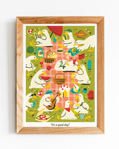 Goose Picnic - A5/A4 Art Print