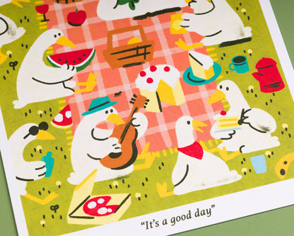 Goose Picnic - A5/A4 Art Print
