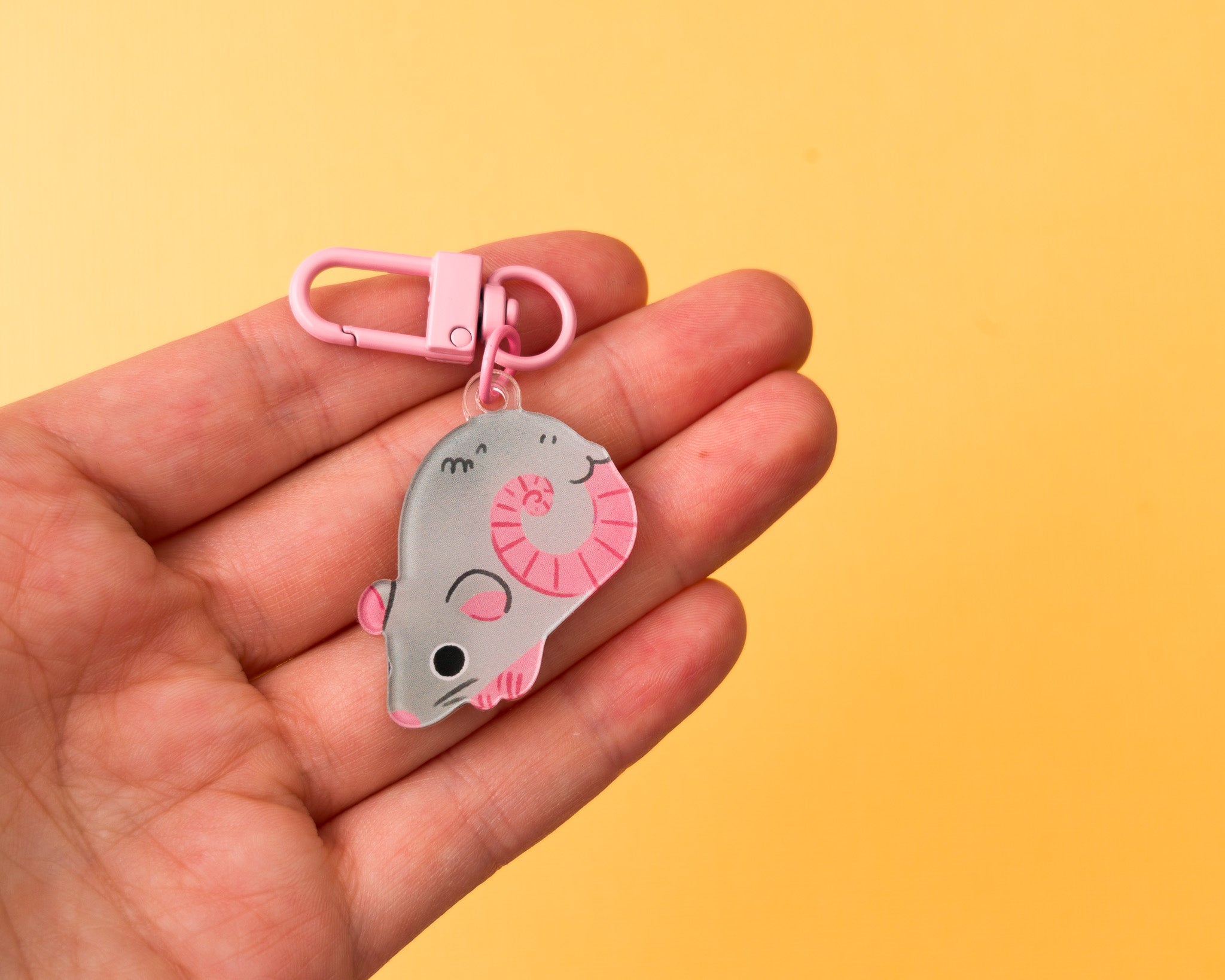 Grey Rat - Acrylic Keychain