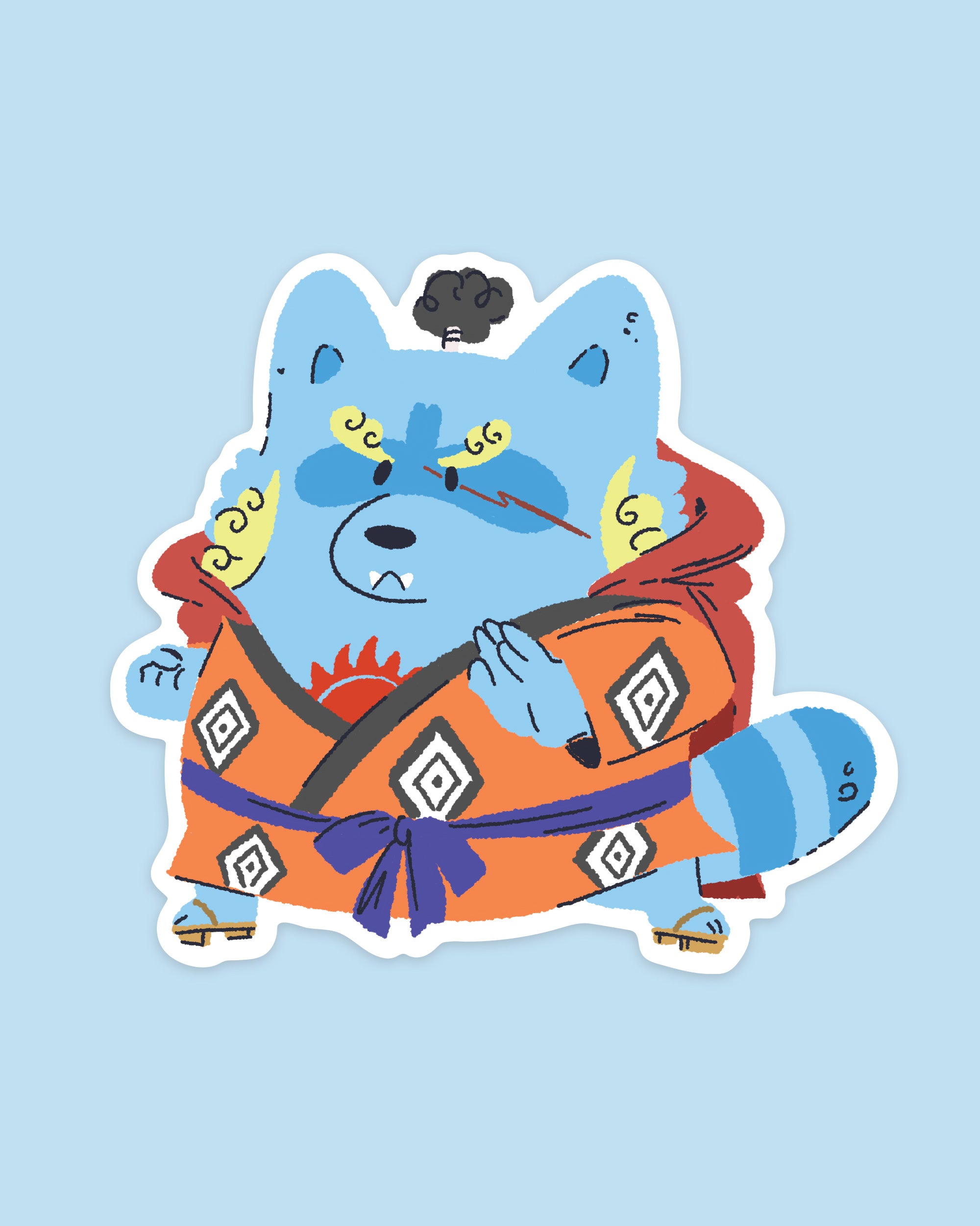 Karate Fishman - Raccoon Pirates Vinyl Sticker