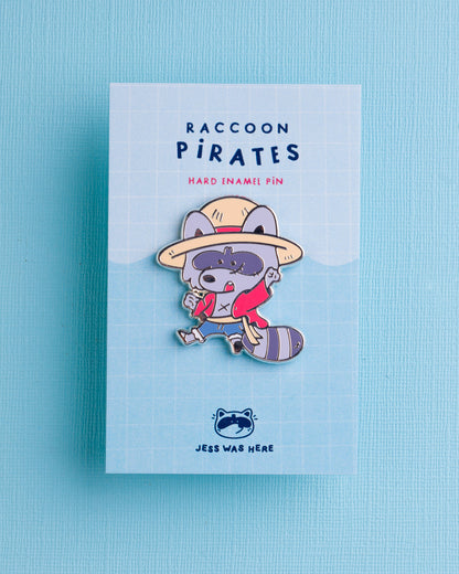 Straw Hat - Raccoon Pirates Enamel Pin