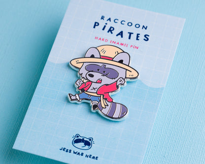 Straw Hat - Raccoon Pirates Enamel Pin