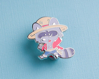 Straw Hat - Raccoon Pirates Enamel Pin