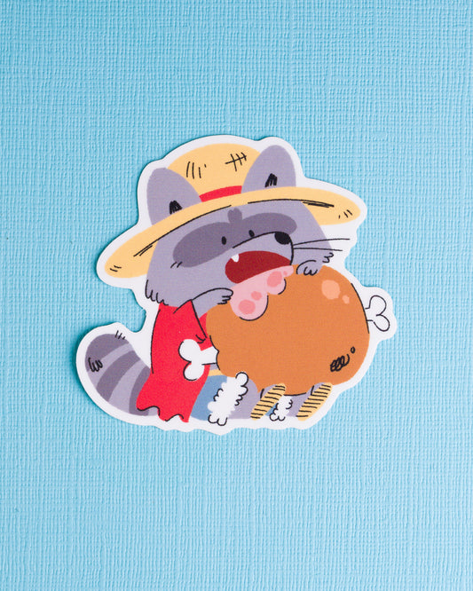 Straw Hat - Raccoon Pirates Vinyl Sticker