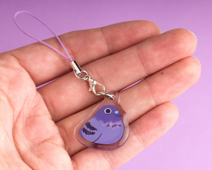 Mini Pigeon - Acrylic Phone Charm