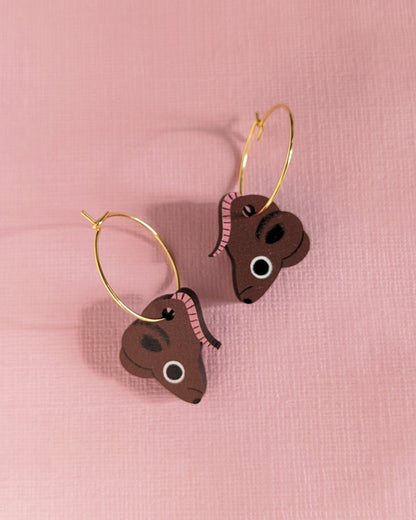 Tiny Mice - Wooden Earrings